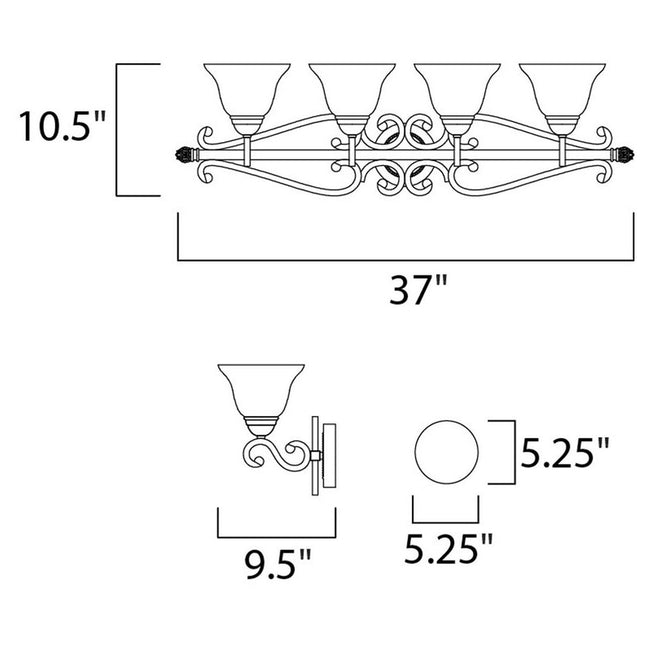 Maxim 12214FIOI - Manor 4 Light 37" Vanity Light