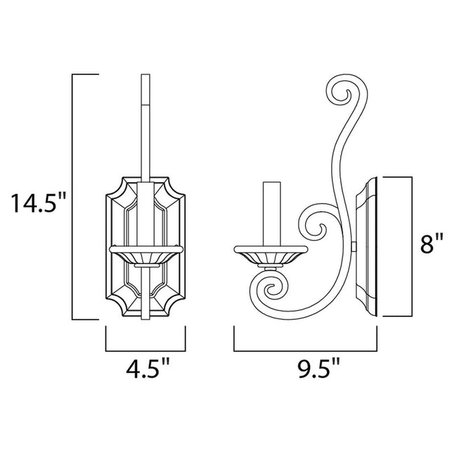 Maxim 12217OI - Manor 1 Light 15" Wall Sconce
