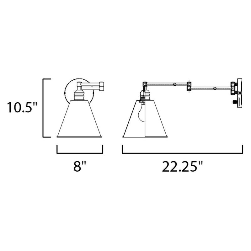 Maxim 12220BK - Library 1 Light 22" Wall Sconce