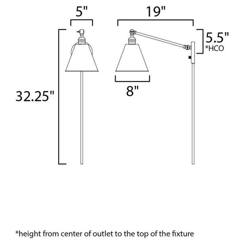 Maxim 12222BK - Library 1 Light 32" Wall Sconce