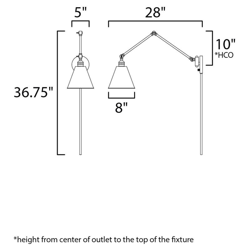 Maxim 12224BK - Library 1 Light 37" Wall Sconce