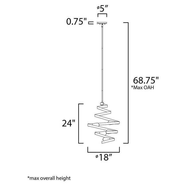 Maxim 12236BKGLD - Twister 5 Light 24" Pendant