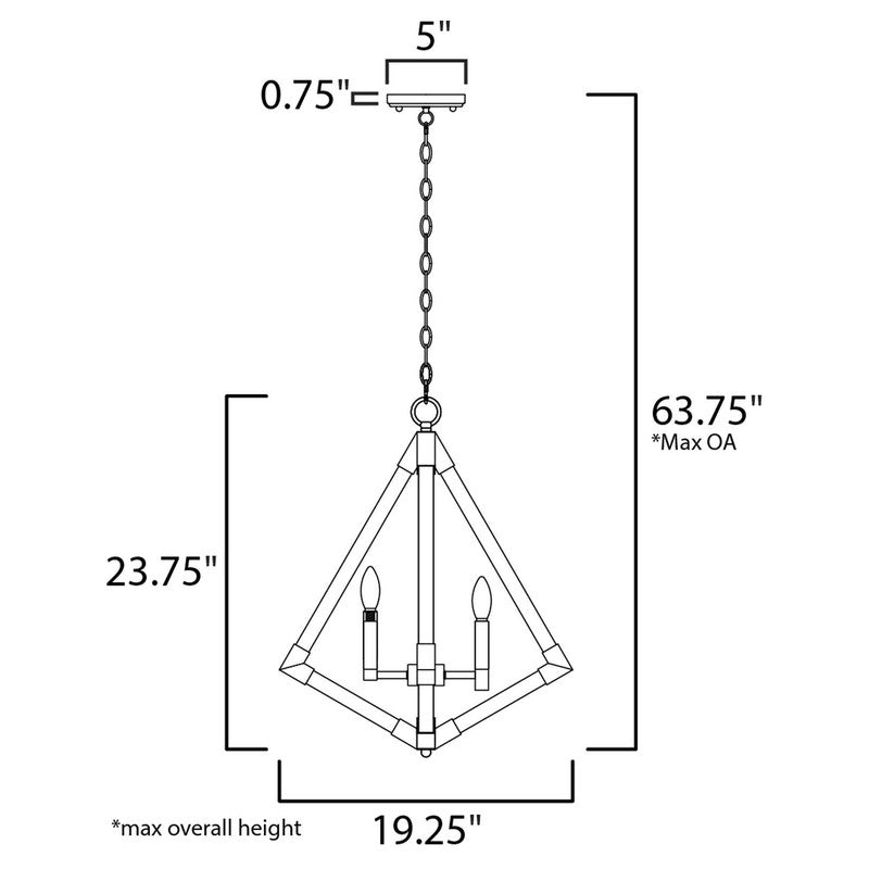 Maxim 12252WOAB - Vector 4 Light 24" Pendant