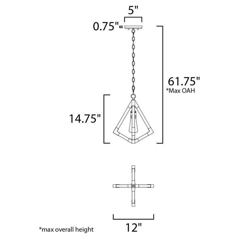 Maxim 12259WOAB - Vector 1 Light 15" Pendant