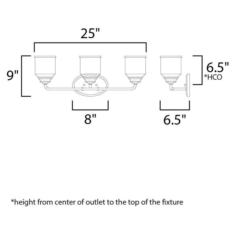 Maxim 12263 - Acadia 3 Light 25" Vanity Light