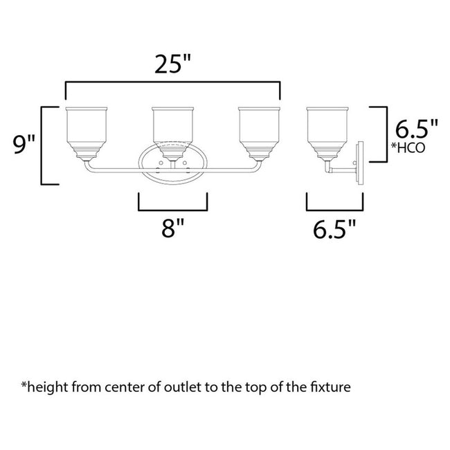 Maxim 12263 - Acadia 3 Light 25" Vanity Light