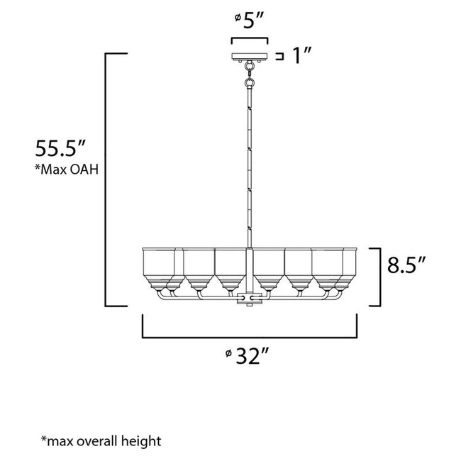 Maxim 12268CDBK - Acadia 8 Light 32" Chandelier
