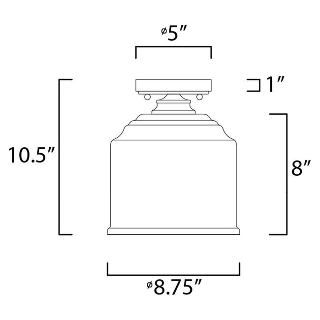 Maxim 12270CDBK - Acadia 1 Light 11" Semi Flush Ceiling Light
