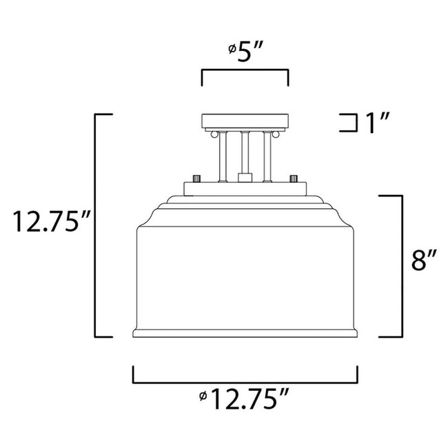 Maxim 12271CDBK - Acadia 3 Light 13" Semi Flush Ceiling Light