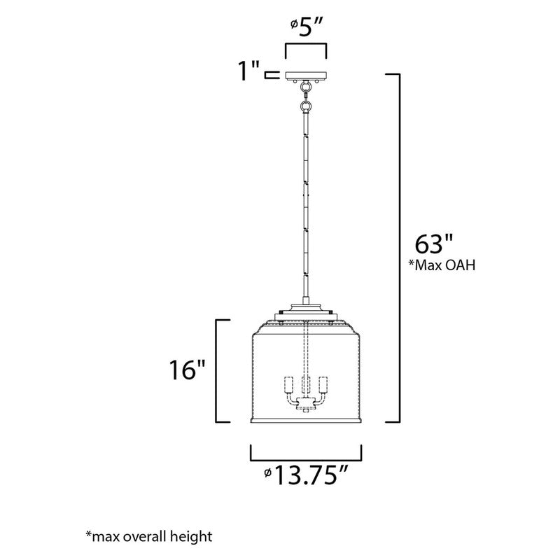 Maxim 12273CDBK - Acadia 3 Light 16" Pendant