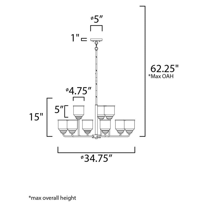 Maxim 12277CDBK - Acadia 9 Light 35" Chandelier