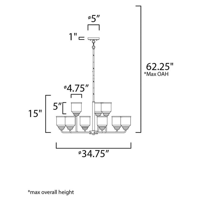 Maxim 12277CDBK - Acadia 9 Light 35" Chandelier