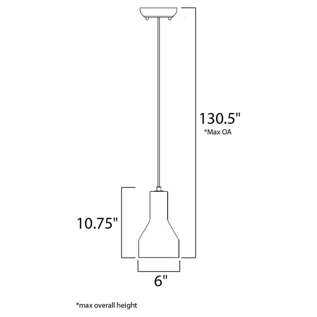 Maxim 12392GYPC - Crete 1 Light 11" Pendant