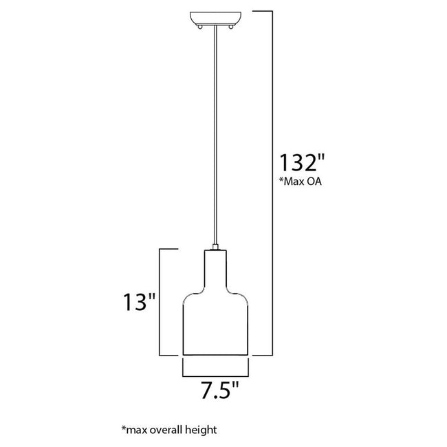 Maxim 12395GYPC - Crete 1 Light 13" Pendant