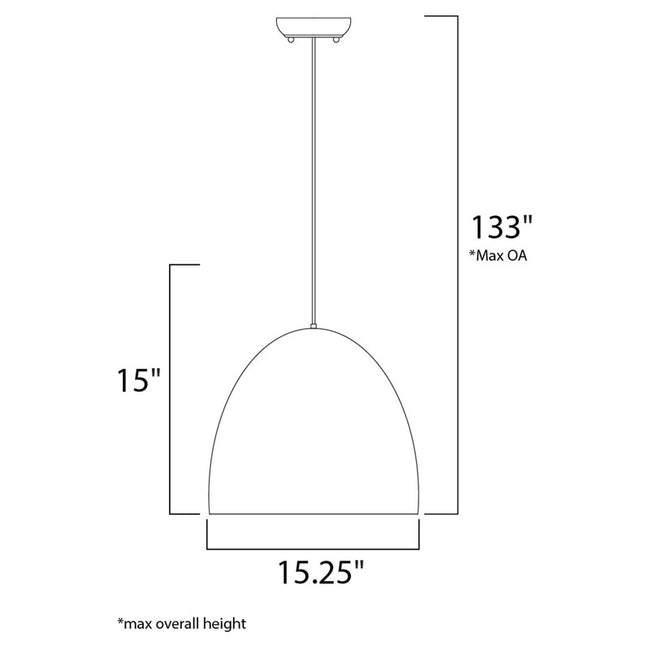 Maxim 12396GYPC - Crete 1 Light 15" Pendant