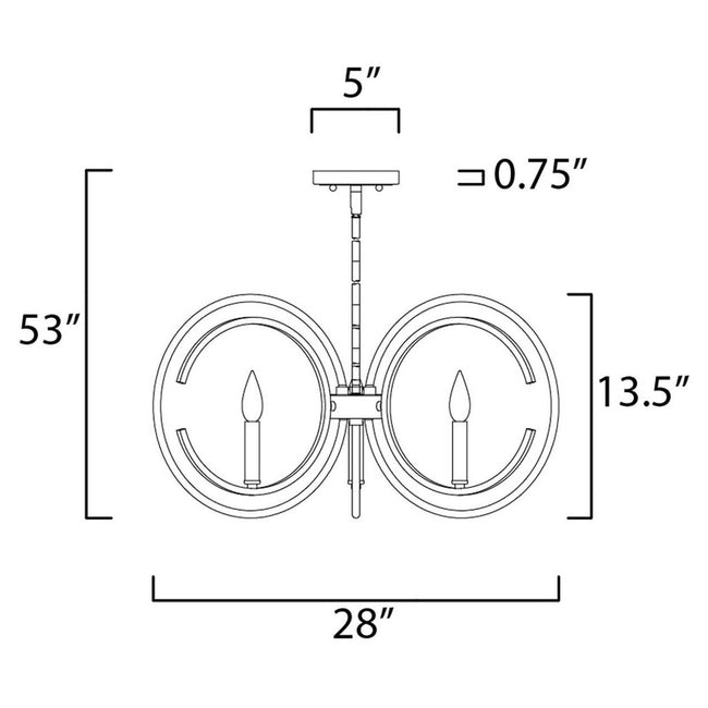 Maxim 12503BKGLD - Clip 3 Light 28" Chandelier