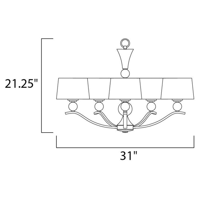 Maxim 12755WTPN - Rondo 5 Light 31" Chandelier