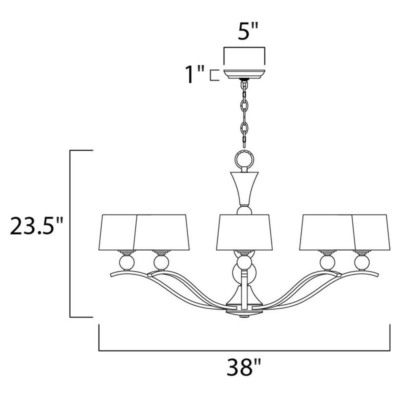 Maxim 12758WTPN - Rondo 8 Light 39" Chandelier
