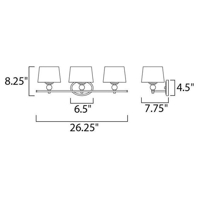 Maxim 12763 - Rondo 3 Light 26" Vanity Light
