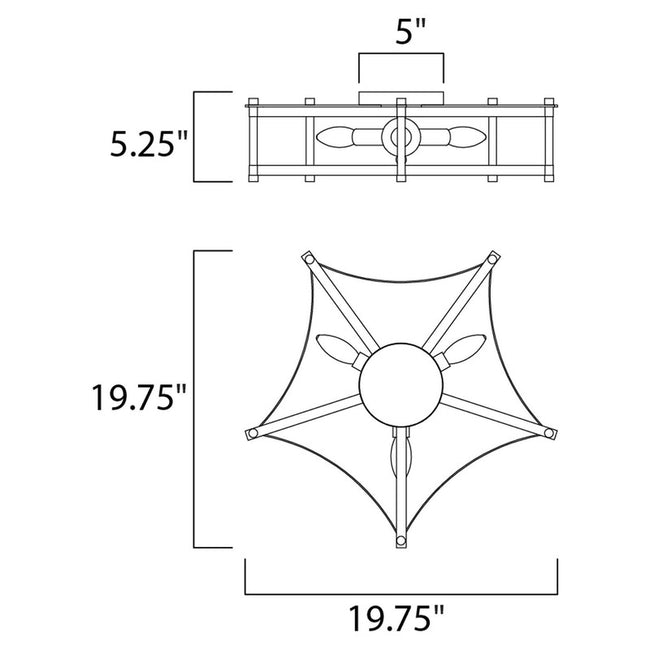 Maxim 13590OIAB - Wellington 3 Light 20" Flush Mount