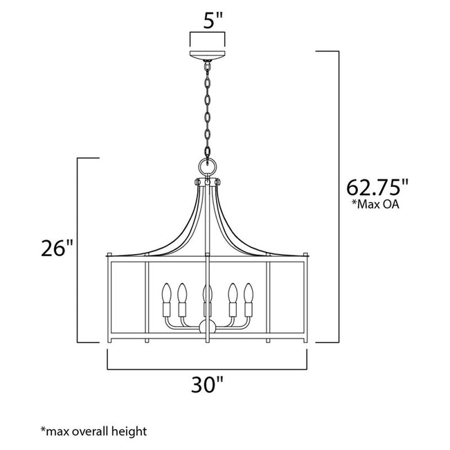 Maxim 13595OIAB - Wellington 5 Light 30" Pendant