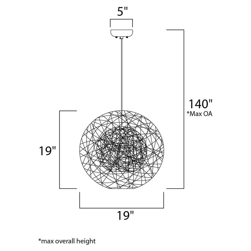 Maxim 14405CHWT - Bali 1 Light 19" Pendant