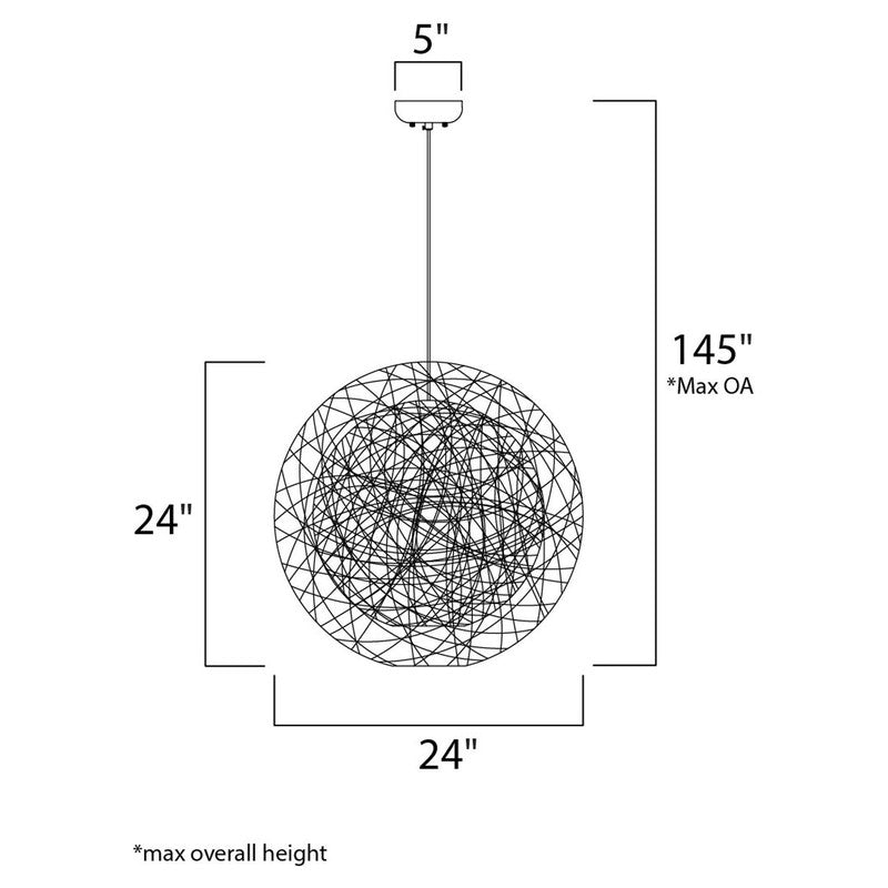Maxim 14407CHWT - Bali 1 Light 24" Pendant