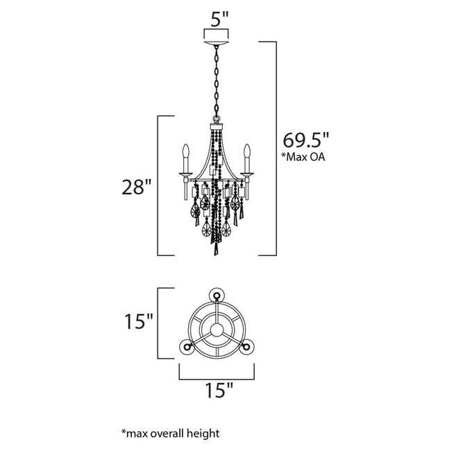 Maxim 14423CZGS - Cebu 3 Light 28" Chandelier