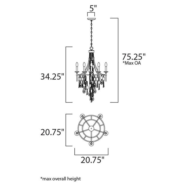 Maxim 14425CZGS - Cebu 5 Light 34" Chandelier