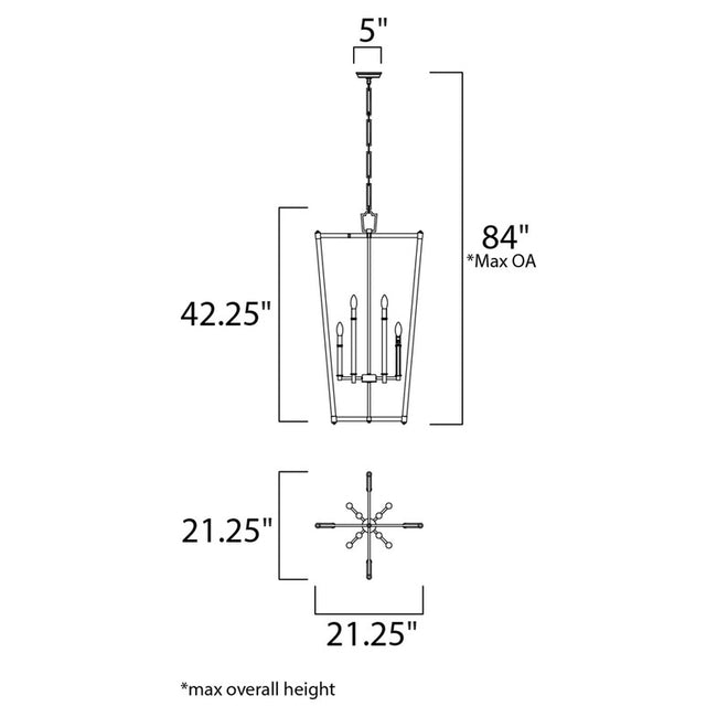Maxim 16102CLPN - Lucent 8 Light 42" Pendant