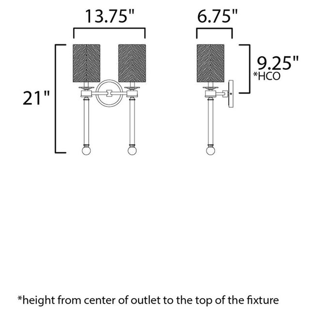 Maxim 16108WTCLPN - Lucent 2 Light 21" Wall Sconce