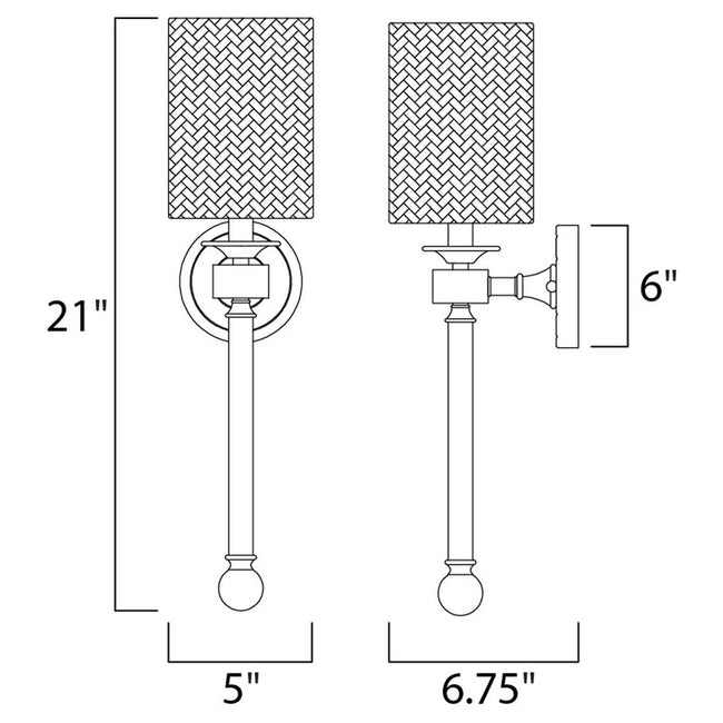 Maxim 16109WTCLPN - Lucent 1 Light 21" Wall Sconce