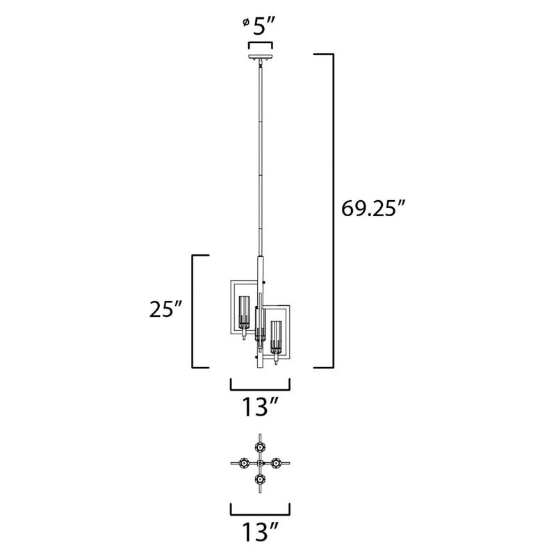 Maxim 16114CLBKAB - Flambeau 4 Light 25" Pendant