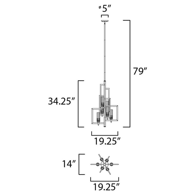 Maxim 16116CLBKAB - Flambeau 6 Light 34" Chandelier