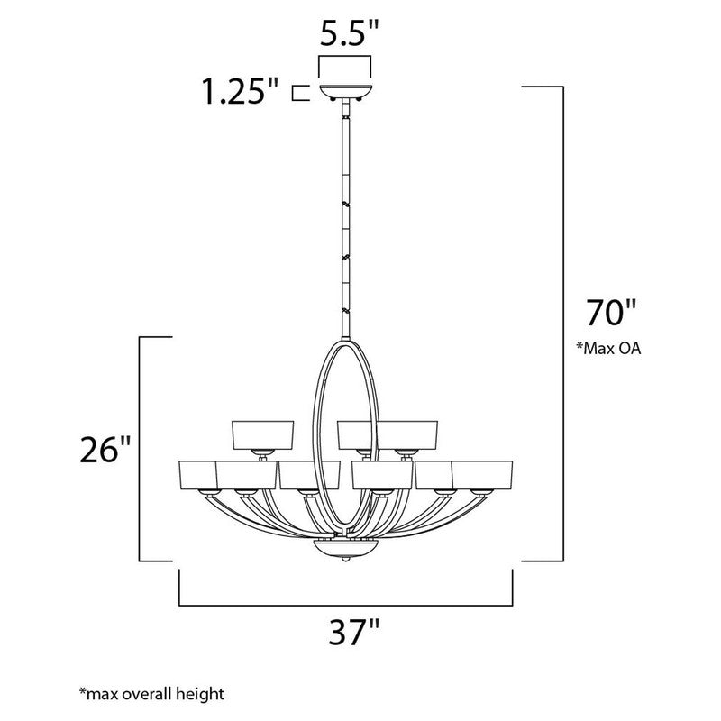 Maxim 19046FTPC - Elle 9 Light 37" Chandelier