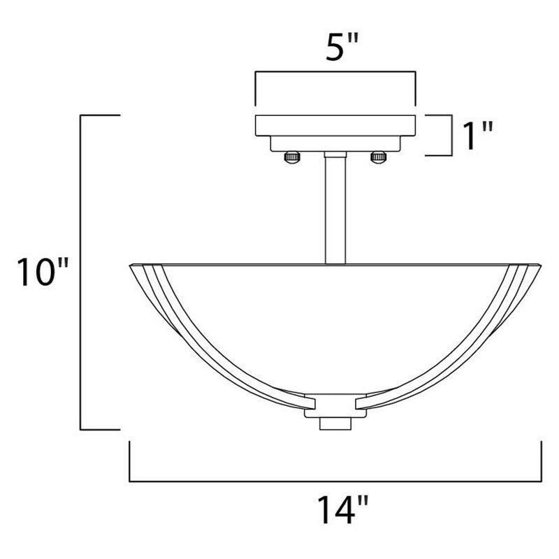 Maxim 20021SWPC - Rocco 3 Light 14" Semi Flush Ceiling Light