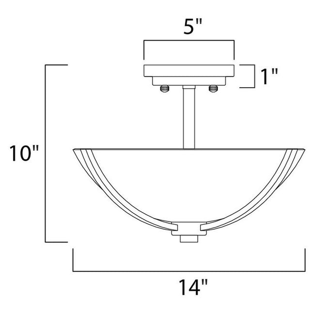Maxim 20021SWPC - Rocco 3 Light 14" Semi Flush Ceiling Light
