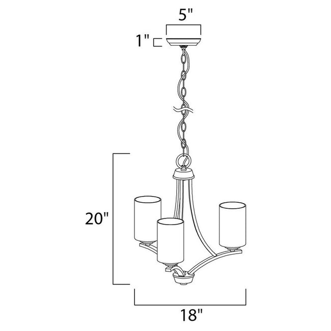 Maxim 20033SWOI - Deven 3 Light 20" Chandelier