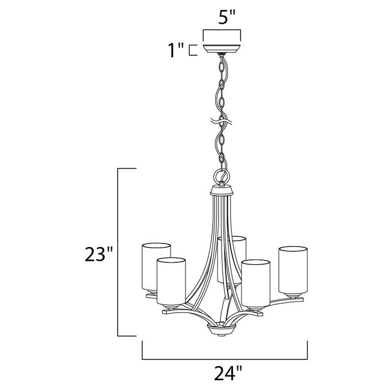 Maxim 20035SWOI - Deven 5 Light 24" Chandelier