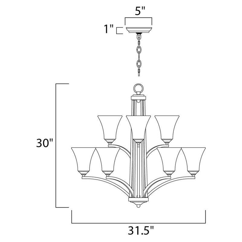 Maxim 20096FTOI - Aurora 9 Light 32" Chandelier