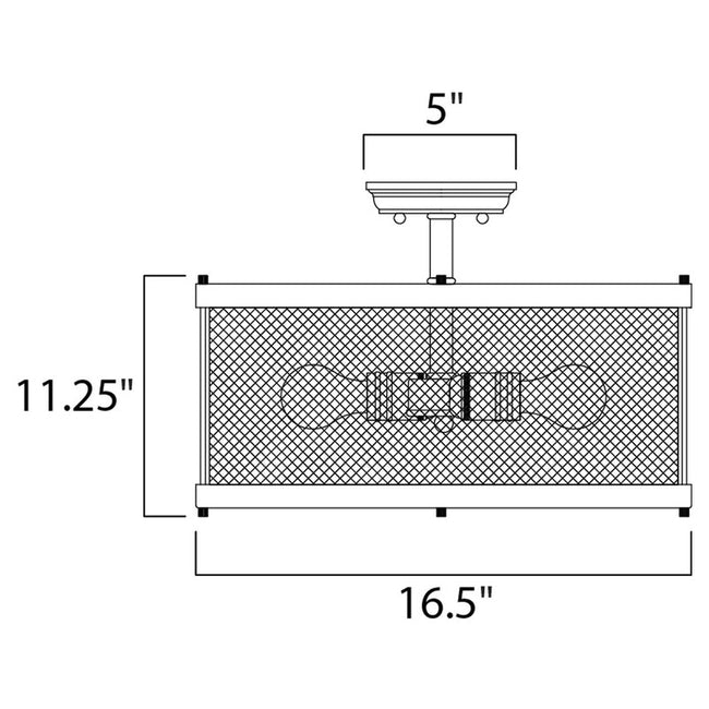Maxim 20110BKNAB - Palladium 3 Light 17" Semi Flush Ceiling Light