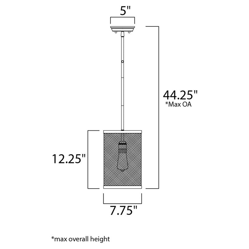 Maxim 20111BKNAB - Palladium 1 Light 12" Pendant