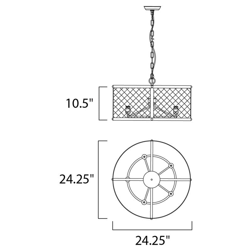 Maxim 20115BKNAB - Palladium 5 Light 24" Chandelier
