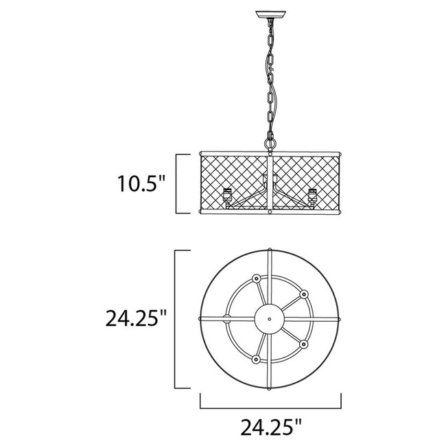 Maxim 20115BKNAB - Palladium 5 Light 24" Chandelier