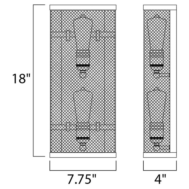 Maxim 20119BKNAB - Palladium 2 Light 18" Wall Sconce