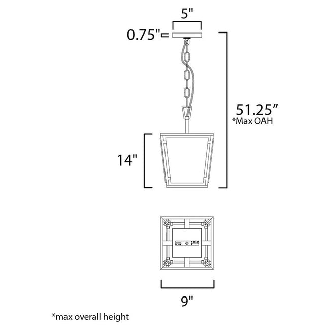 Maxim 20261CVBK - Montauk 1 Light 14" Pendant