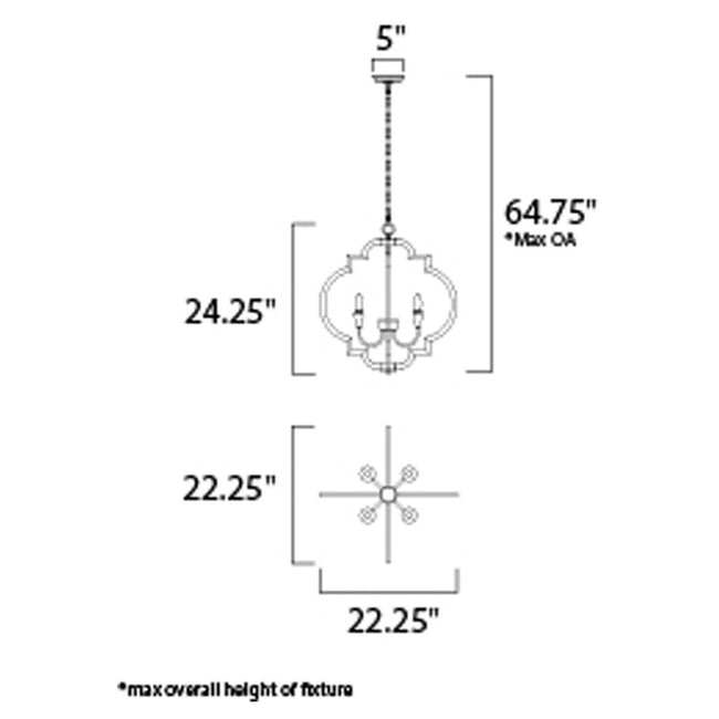 Maxim 20293OIAB - Crest 4 Light 24" Chandelier
