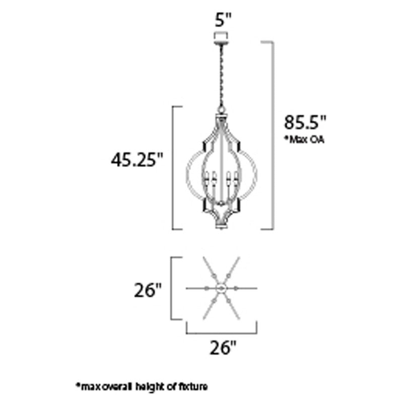 Maxim 20296OIAB - Crest 6 Light 45" Chandelier