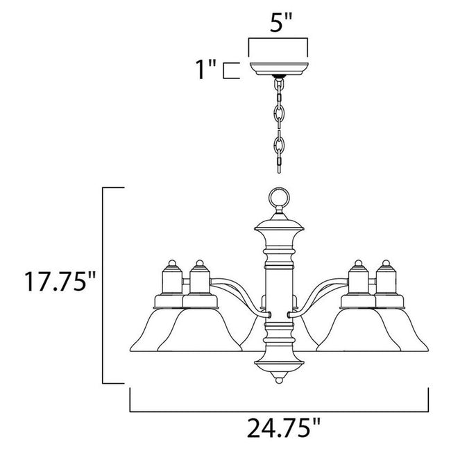 Maxim 20325MRSN - Newburg 5 Light 25" Chandelier