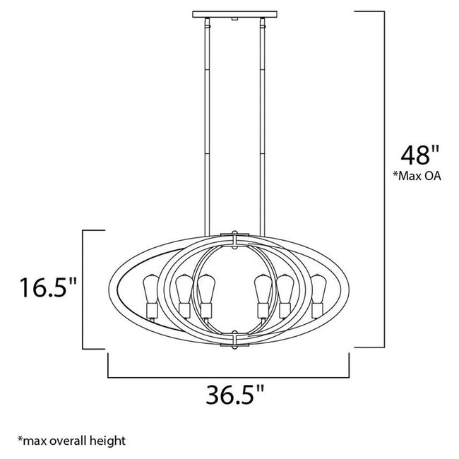 Maxim 20915APAR - Bodega Bay 6 Light 37" Pendant